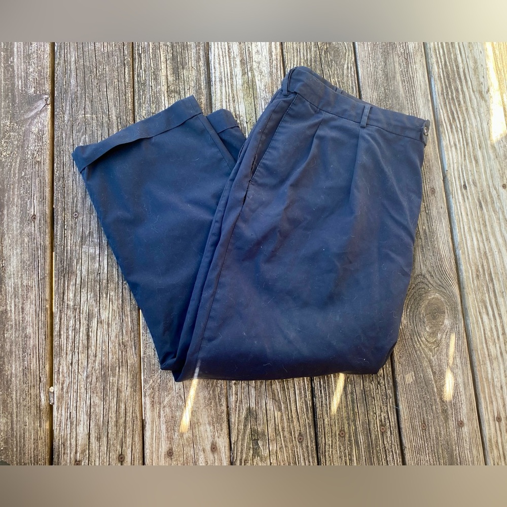 Stafford Men's Dark Navy Dress Pants Size 48x29 Has Flaws